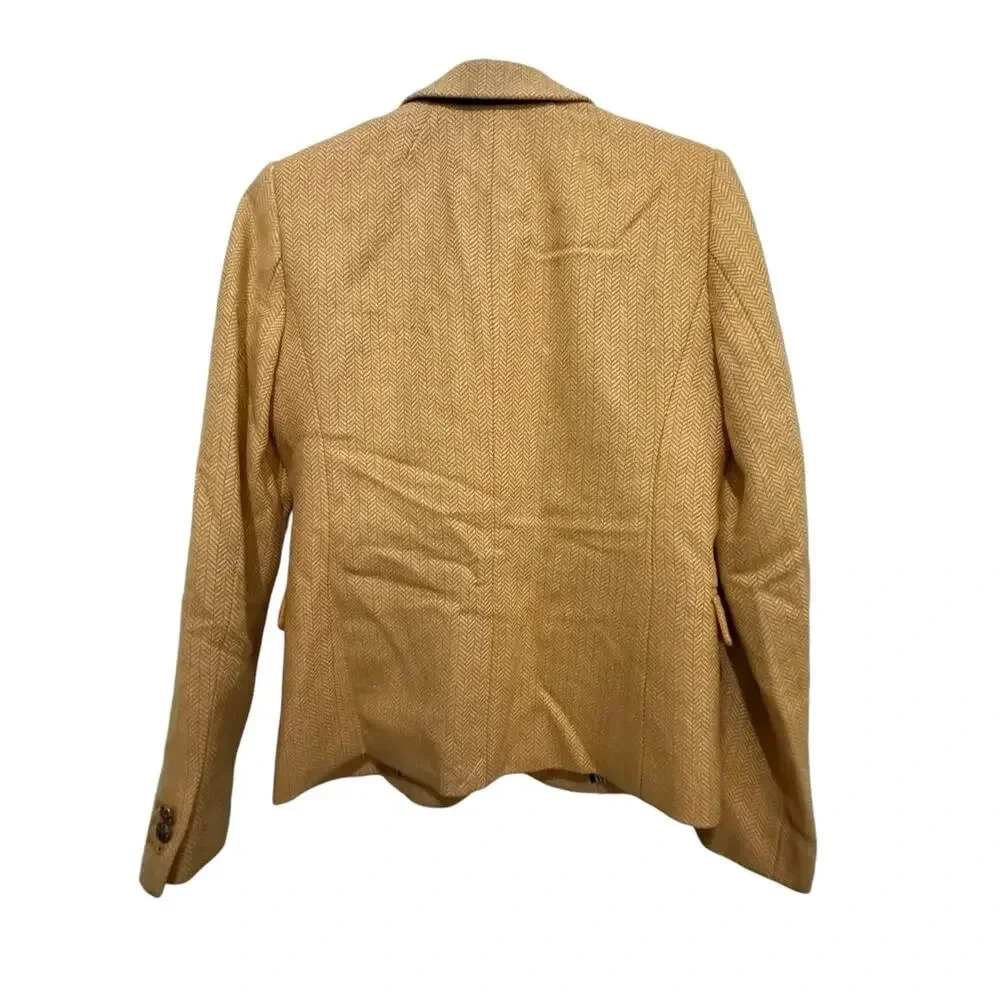 J.Crew Herringbone Gold Two Button Wool Blend Sch… - image 2